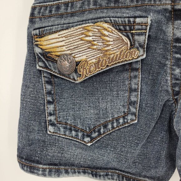 The vintage standard womens 27 per measurements dark wash denim jean shorts - Picture 6 of 8